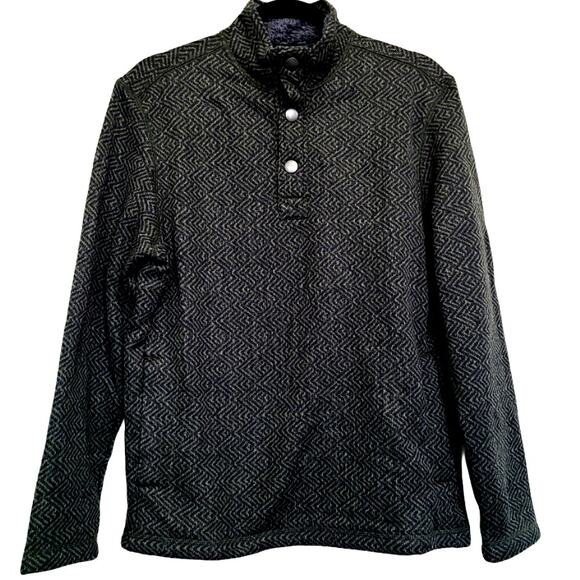 G.H Bass &Co Madawaska Fleece Forest Knight Chevron Green 1/4 Pullover Men Sz S - Picture 1 of 11